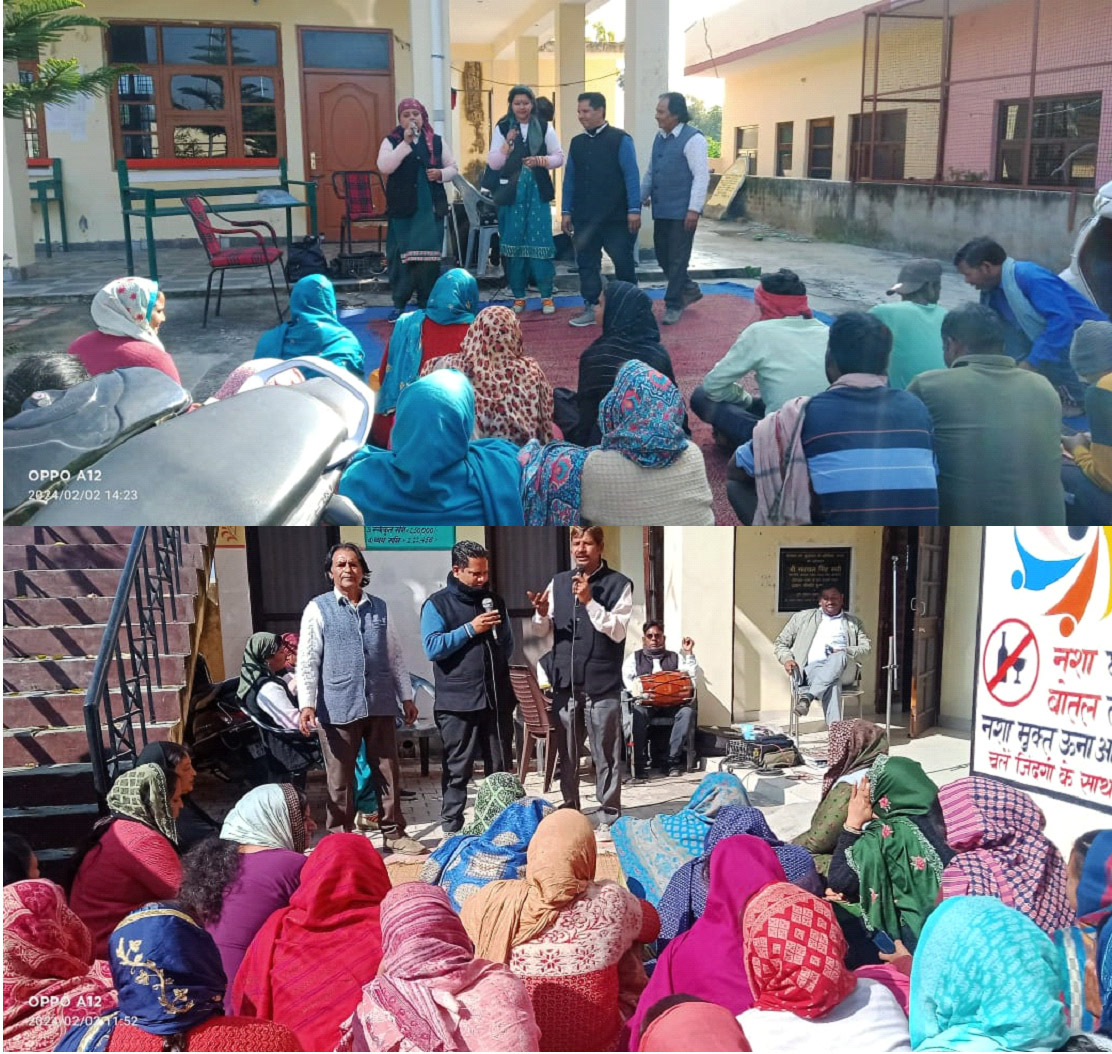 Artists gave information about government schemes to the villagers